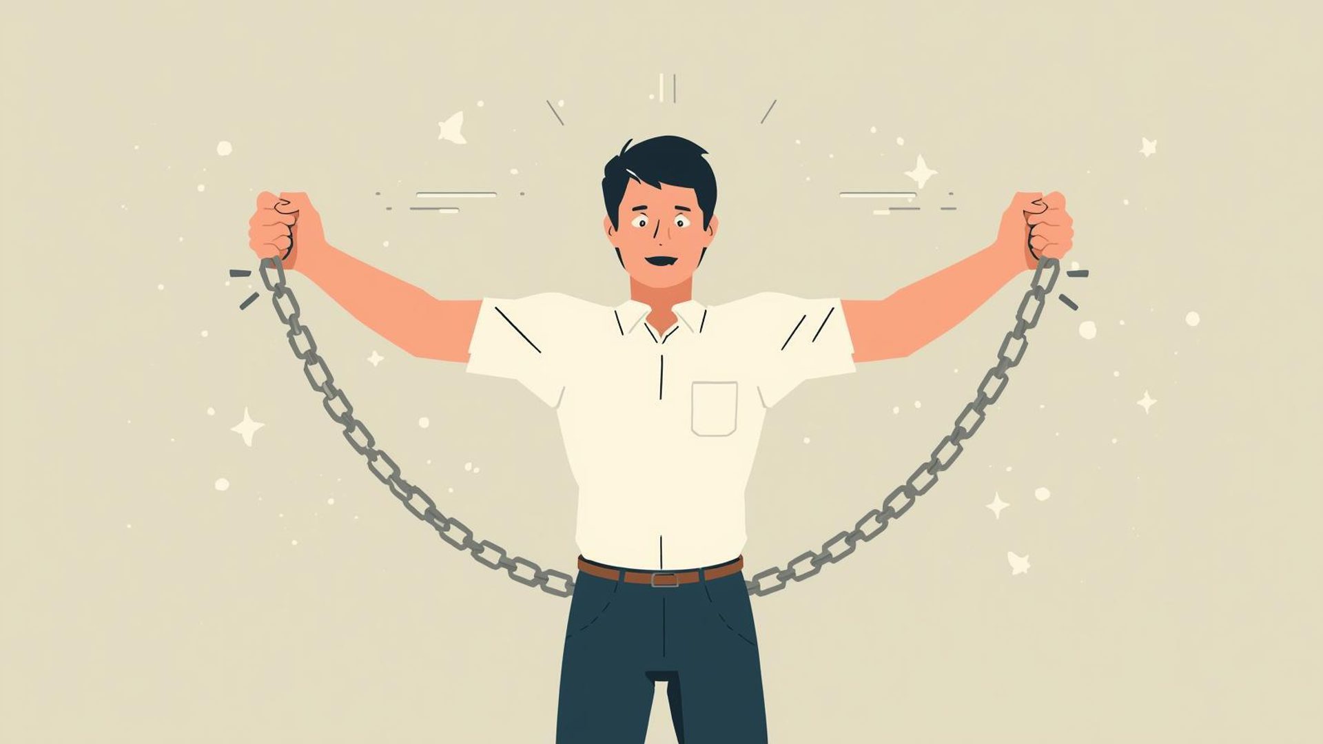 Man breaking free from the need to please people