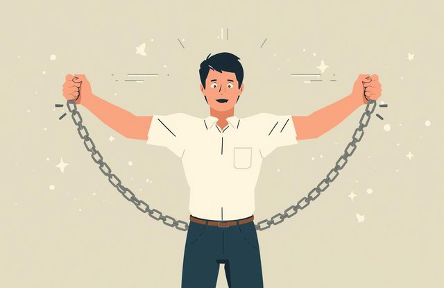 Man breaking free from the need to please people