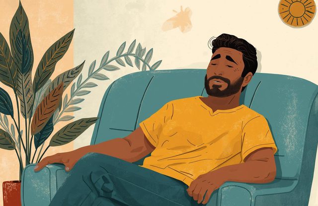 Gentle theapy session man escaping from life