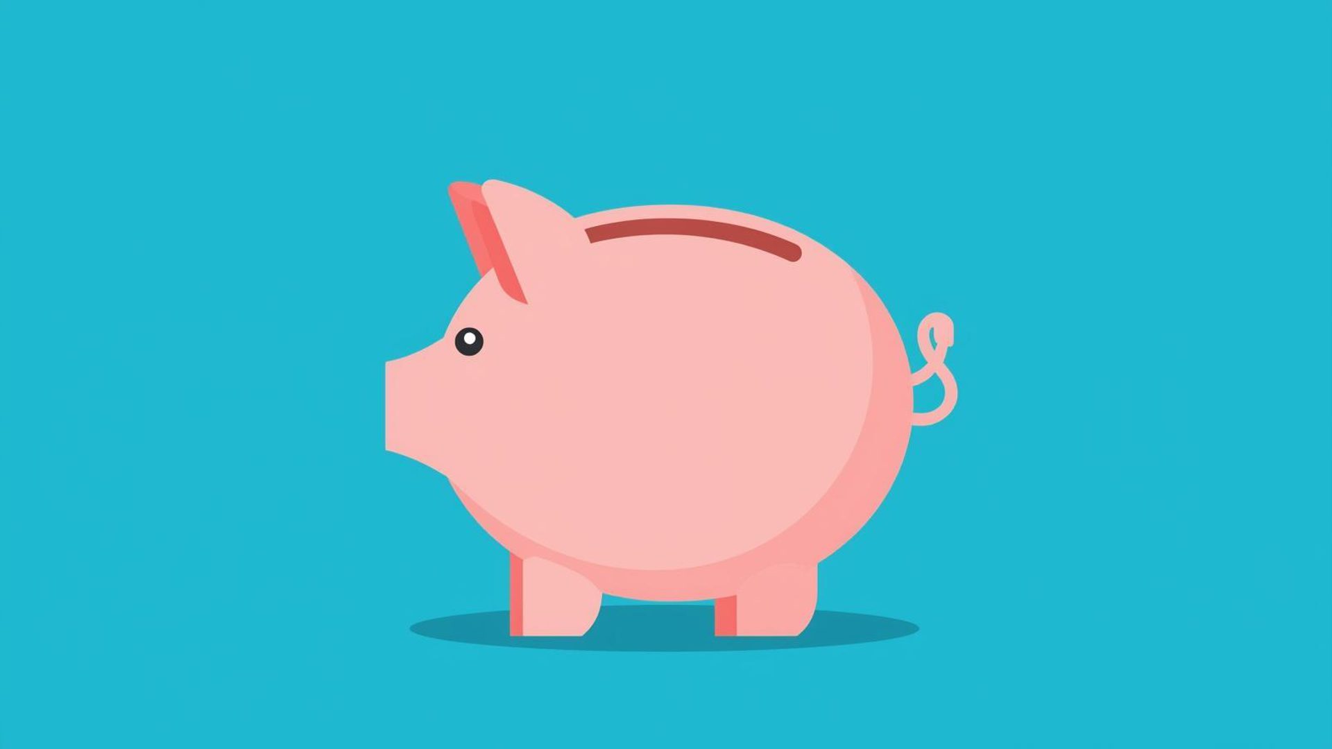 Piggy bank blue background